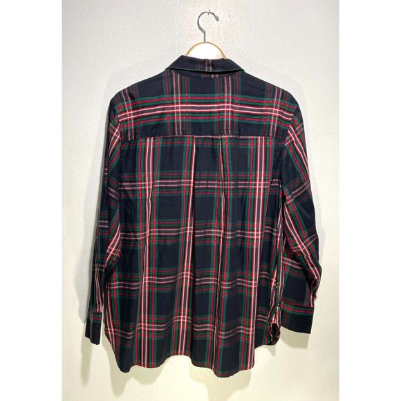 Free Assembly button up shirt long sleeve tartan plaid holidays women XL - Picture 5 of 8